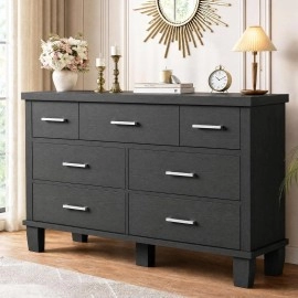 IDEALHOUSE Green 6 Drawer Dresser for Bedroom, 54" Wide Dresser with Deep Drawers & Metal Knobs, Modern Large Wooden Chests of Drawers for Entryway, Hallway