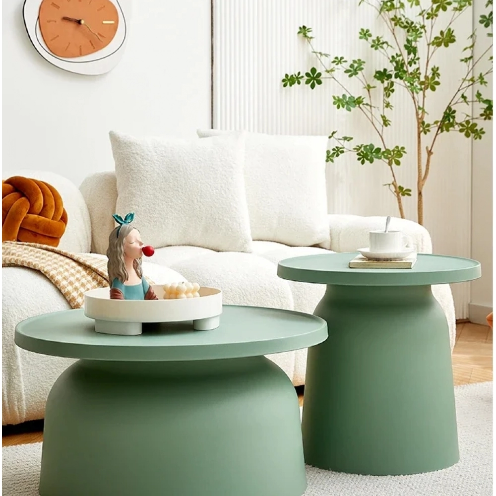 Low Clear Nordic Coffee Table Modern Round Aesthetic Plastic Small Mobile Coffee Table Living Room Mesa Furniture For Home