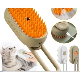 Pet Steam Brush Cat Dog Cleaning Steamy Electric Spray Massage Comb 3 In 1 Hair Removal Grooming Supplies Pet Accessories