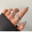 925 Sterling Silver Irregular Water Droplets Cross Ring Female Simple Retro Style Handmade Jewelry