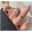 925 Sterling Silver Irregular Water Droplets Cross Ring Female Simple Retro Style Handmade Jewelry
