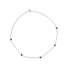 925 Silver Zircon Clover 18K Chain Choker Necklaces for Fashion Women Classic Fine Jewelry Minimalist Accessories