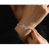 925 Sterling Silver Zircon Bracelets For Women Vintage Luxury Butterfly Adjustable Chain Bracelets Shiny Party Wedding Jewelry
