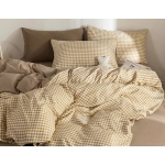 Japan Style Plaid Queen Size Duvet Cover Set with Sheets High Quality Skin Friendly Bedding Set King Single Double Bedding Sets